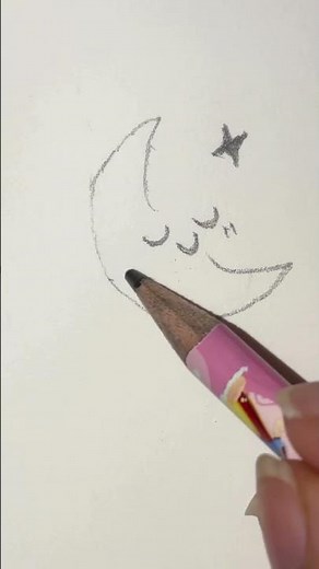 Cute Moon Drawing | Easy & Aesthetic ✏️✨#tutorial #cute #drawing
