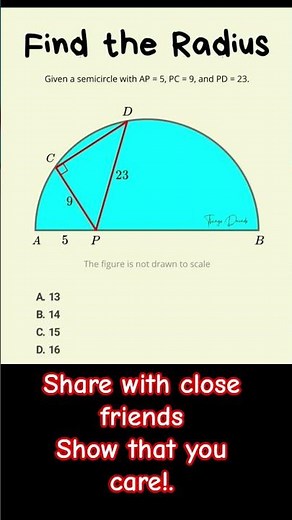 Find the Radius of a Semicircle - Geometry Exam Prep | #Maths #Geometry