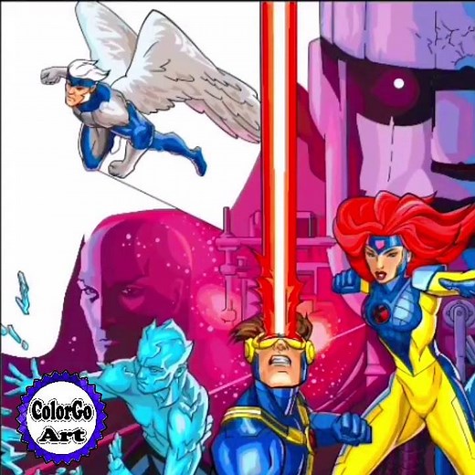 Coloring with the app happy color X- Men Team Marvel, Marvel X-Men Coloring, #ColorGoArt