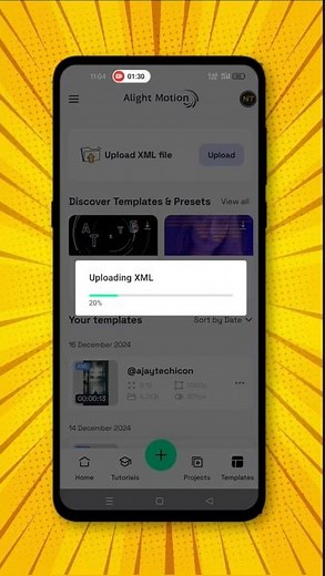How To Import XML file in Alight Motion Tutorial in Telugu #ajay_tech_icon #alightmotiontutorial