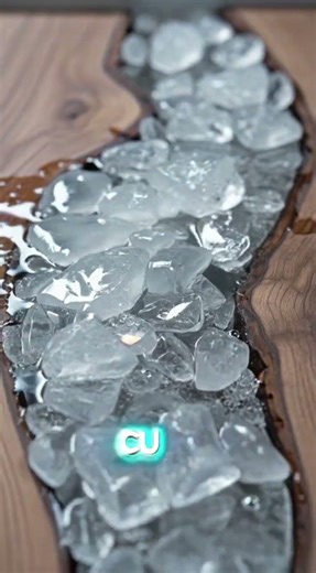 Turning Ice Into a Frozen Resin Table ❄️ #shorts #resin #ice #satisfying #diy #wooddesigner