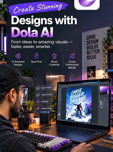 Turn your creative ideas into stunning designs with Dola AI! ✨ #dola #uk #seedance2.5 #Designing #mgraphics