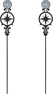Amazon.com : Touch of Class Pathways Reflective Driveway Marker Stake Set of Two for Outdoor Use | Compass Star Emblem Design | Personalized Tall Reflector Set of 2 | Black Durable Finish : Patio, Lawn & Garden