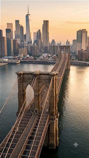Brooklyn Bridge: NYC’s Legendary Engineering Wonder 🌉🇺🇸 #BrooklynBridge #Shorts
