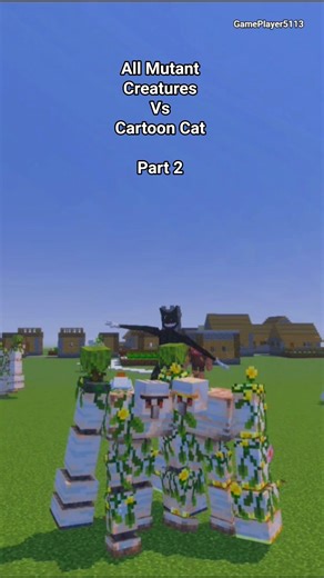 All Mutant Creatures(Jujustyle7) Vs Cartoon Cat(GOJIDRAW) Part 2 #minecraft #mobbattle #mcpe #shorts