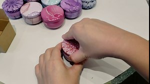 Powder Case Powder Puff Powder Makeup Puffs Pads Makeup with Ribbon Face Powder Puffs for Loose and Foundation 2.16 inch (Violet)