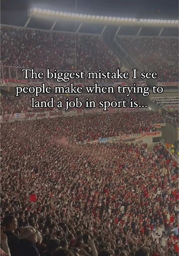 Add these 3 things 👇🏻 1️⃣ Sports Industry Work Experience The number 1 way to get this is to find a major sports event to volunteer at. Anyone can volunteer and kick start their career in sport tomorrow. The Olympic Games, Soccer World Cup and F1 races can’t run without volunteers. Use this to YOUR advantage. Google the ‘name of the event’ and the word ‘volunteer’ and watch all the roles you can fill pop up! 2️⃣ Sports Industry Connections “In sport it’s not what you know but who you know” who