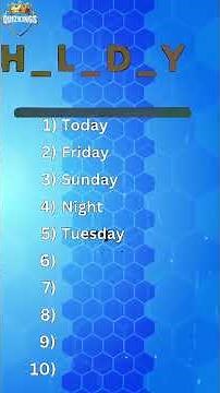 Guess the 10 common days of the week by missing letters quiz 🤔​