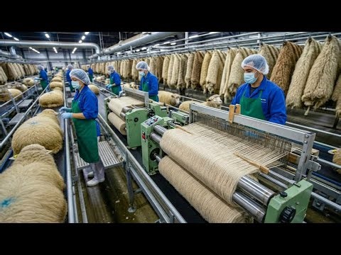 Inside the Wool Textile Factory | From Sheep to Luxury Fabric (Full Process) 🐑🧵
