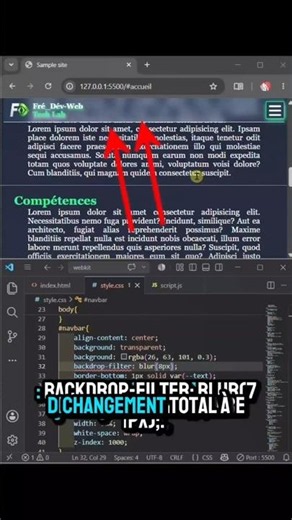 A Premium Apple-style Navbar in 3 lines of CSS! 🧊 #shorts #coding #css-tips