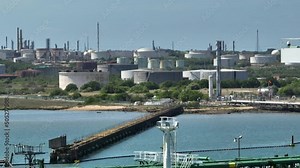 Fuel Tanker Vessel Offloading at a Fuel Terminal Depot