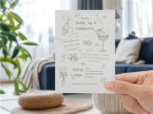 Cocktail Party Invitation Template – Editable Canva Invite – Shake Sip Celebrate – Printable 5x7 Instant Download - Etsy