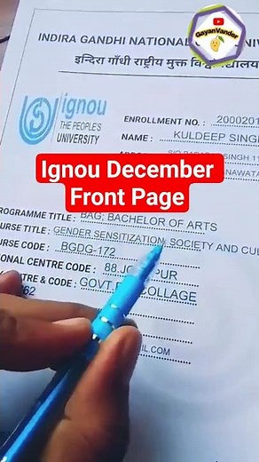 Ignou assignment front page 2025 #exam #ignousolvedassignment #education #ssc #neet
