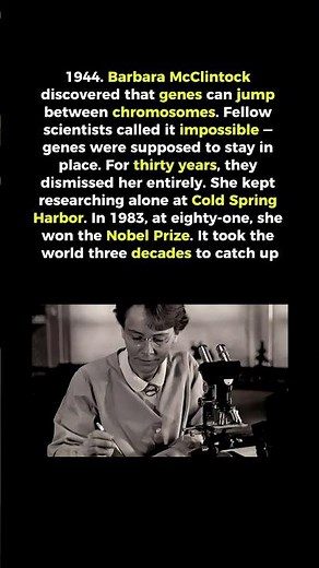 She Proved Genes Can Jump—Then Waited 39 Years for Credit #science #history