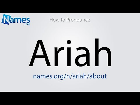 How to Pronounce Ariah
