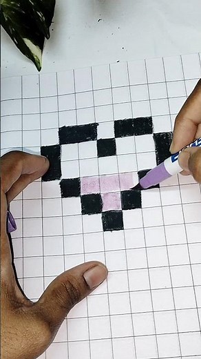 Minecraft pixel art tutorial 💜 paper craft #shorts #diy #trending