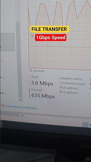 File transfer 1Gbps #1gb 1000mbps pc to pc using advance sharing #shorts #1gbps #ethernet #filetrans