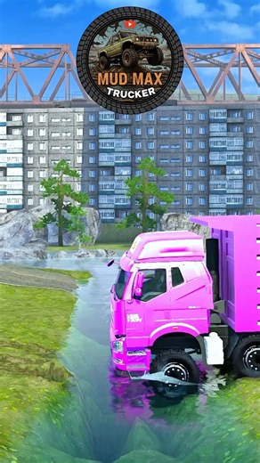 Spintires Mudrunner Truck #152 OffRoad Truck Stuck Truck Towing Speedboat Trailer Through Deep River