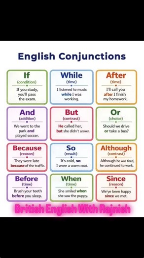 Conjunctions in English 🔥 | Learn Fast & Easy | Spoken English #shorts