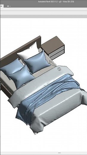 Revit Family | Bed with Pillows and Bedside Tables #shorts