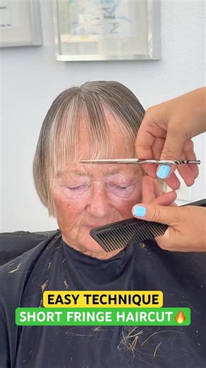 EASY TECHNIQUE FRINGE HAIRCUT: Complete Tutorial Linked Below! 🔥🔥🔥