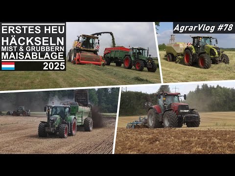 AgrarVlog #78 | Erstes Heu, häckseln, Mist streuen und einarbeiten | Luxemburg 2025