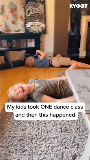 Sometimes dancing is flying with style! 😂 #siblings #funny #dance #fails #shorts