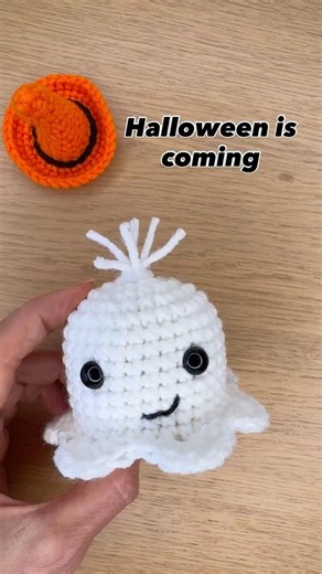 Cute ghost 👻 easy to make 🧶 #crochet #amigurumi #handmade #neurocrochet #craft #halloween #diy