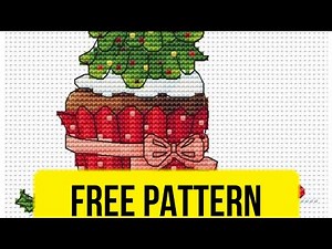 🎄 Christmas Cake - Free Cross Stitch Pattern Download Tree PDF