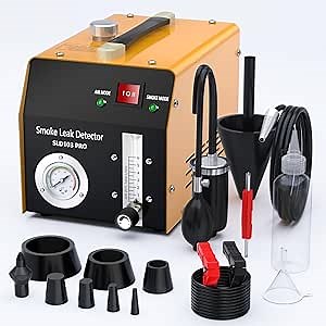 Automotive Smoke Machine with Built-in Air Pump and Pressure Gauge. Professional Vehicle Leak Diagnostic Detector Tools for Leaks Test in Vacuum,Fuel,EVAP and Other Cars System