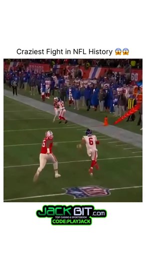 @waffles_nfl on Instagram: "The video captures a high-intensity altercation during an NFL game between the New York Giants and the Buffalo Bills. The footage begins with Giants quarterback Tyrod Taylor (wearing 6) scrambling toward the sideline, where he is forcefully shoved out of bounds by Bills linebacker Tyrel Dodson (53). This late hit near the end zone serves as the catalyst for the chaos, as players from both teams immediately converge on the sideline to defend their teammates, escalating