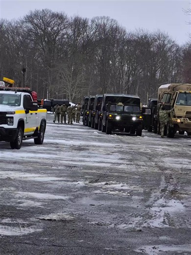More National Guard troops and heavy equipment just arrived in Fall River Massachusetts blizzard2026 #snowstorm #petergriffin #snowremoval #nationalguard