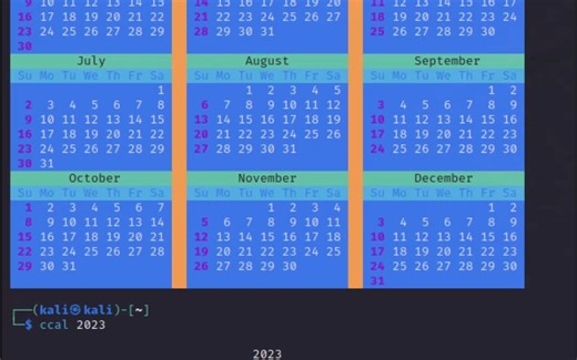 分享Linux Terminal中漂亮的日历 ccal
