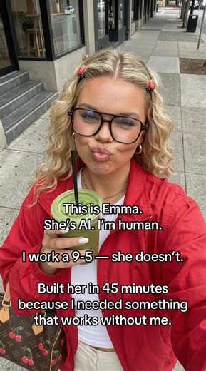 This is Emma. She’s AI. I’m human. I work a 9–5 — she doesn’t. I built her in 45 minutes on a regular day, not because I had some big master plan, but because I needed something that could keep working when I couldn’t. I still show up to my job. I still have responsibilities. Life didn’t magically change overnight. But Emma runs in the background. No clock-ins. No burnout. No waiting for “one day.” I’m still learning. Still building. Still early. But this was the first step toward creating somet
