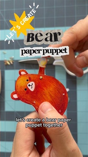 Let create a bear paper puppet together. learn more link in Bio. #snailmail #stopmotion #puppet