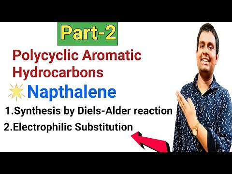 Synthesis of naphthalene by Diels-Alder reaction|Electrophilic Substitution reaction of Naphthalene|