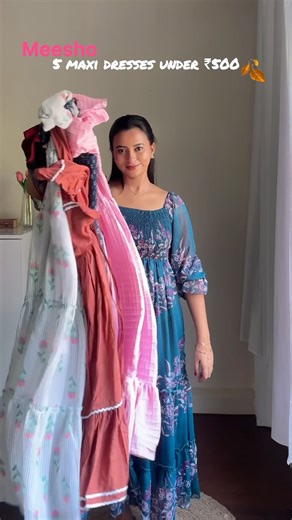 Maxi dresses haul under ₹500 from @meesho
