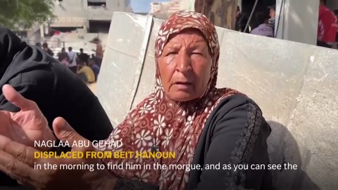 Mourners gather at Gaza City morgue after more than 40 people killed overnight