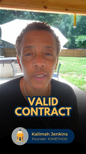 📚 Real Estate Exam Vocabulary: WHAT IS A VALID CONTRACT? This is one of the most important concepts you need to master for the real estate exam — what makes a contract valid. KJ breaks it down in a simple way you’ll remember on test day. A valid contract must contain all the required elements. Miss even one, and the contract fails, just like baking a cake without all the ingredients. 💡 Remember the acronym CALL: C — Consideration An exchange of value or promises between the parties A — Assent 