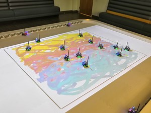 Robot swarms follow instructions to create art