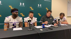 Hear postgame thoughts from Head Coach Curt Cignetti and players Ron'Dell Carter, Ben DiNucci and D'Angelo Amos following JMU's 38-10 road win against William & Mary. | JMU Football
