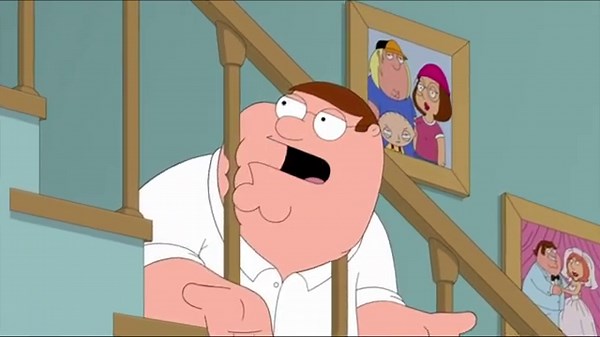 Family Guy - Peter is Stuck "Halfway Down The Stairs"