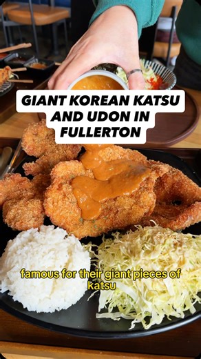 Giant crispy Korean tonkatsu in Fullerton! 📍: 88 Katsu | 1941 W Malvern Ave, Fullerton, CA 92833 👉🏻: @88katsu_ | Nate.Eatz