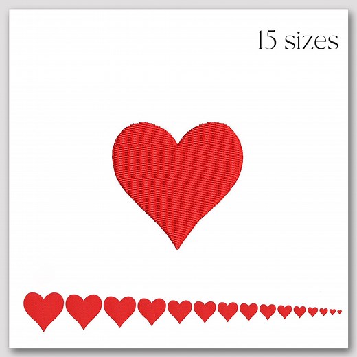 Heart Embroidery Design - Mini Heart Machine Embroidery File -valentines Day - Fill Stitch Embroidery Pattern - Small Heart Instant Download - Etsy