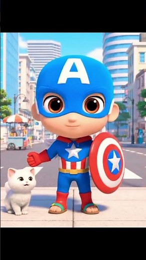 Cute Chibi Captain America #cartoon #animation #shorts