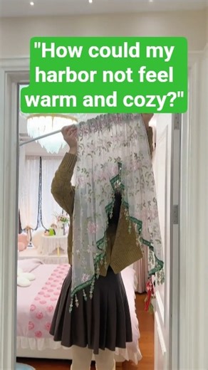 "Home is My Harbor" 💕 DIY Floral Curtain Makeover with Beautiful Green Tassels!