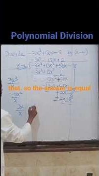 How to Divide Polynomials (Long Division) | -3x³ + 50x - 8 ÷ (x - 4) Explained #maths