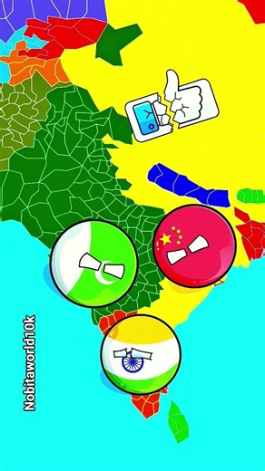 Pakistan or china ne kiya bharat par hamla #countryballs #india #china #pakistan