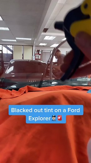 Blacking out the windows on a Ford Explorer! #tint #windowtint #ford #explorer #fyp #ThisorThatSBLV