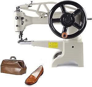 Leather Patcher Industrial Sewing Machine - Cobbler Shoe Repair Patch Machine With Hand Crank - Single Needle Lockstitch (SM-2972)